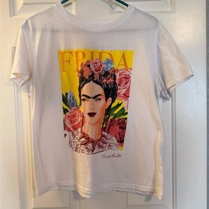 Target White Frida Kahlo Graphic Tee